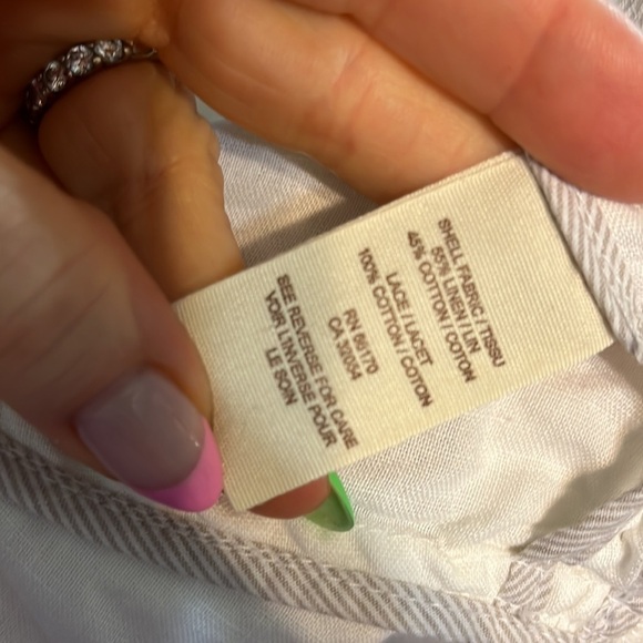 Free People Blazer Lace Shawl Collar Linen Cotton Blend White Size 0 Ruffled - Picture 9 of 10